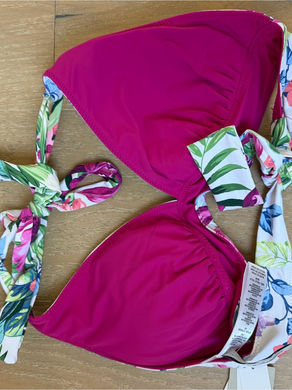 Tommy Bahama Pink and White Tropical Floral Halter Bikini - Picture 7 of 8
